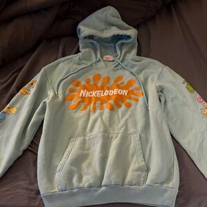 Nickelodeon Aqua Hoodie with Orange Logo